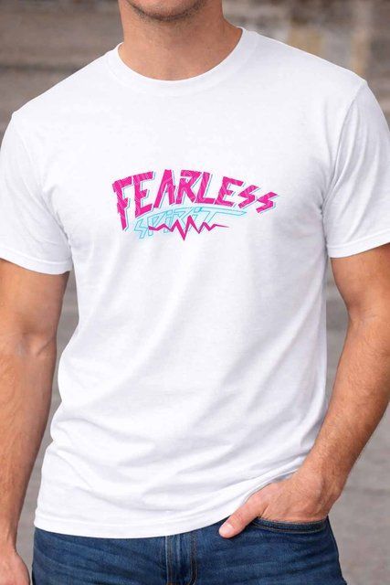 Чоловіча чоловіча футболка з написом Fearless у мінімалістичному дизайні A152-1 фото