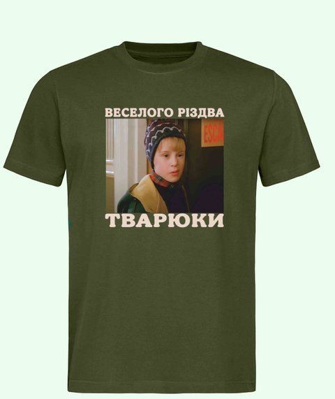 Футболка з принтом Веселого різдва тварюки f180-2 фото