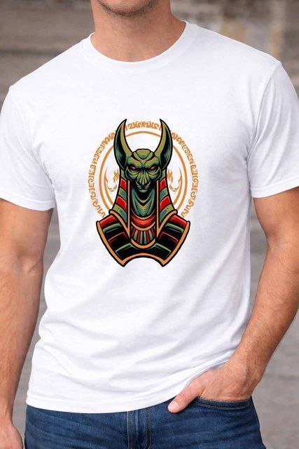 Чоловіча чоловіча футболка з принтом самурайської маски Samurai Mask у японському стилі A75-1 фото