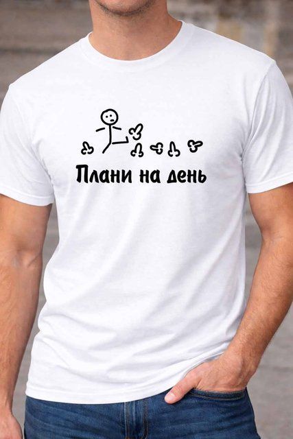 Смішна футболка &ldquo;Плани на день&rdquo; &ndash; прикольний мем принт F225-2 фото