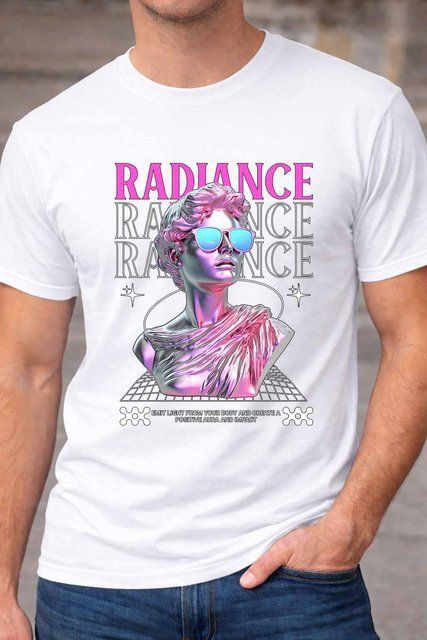 Чоловіча чоловіча футболка з принтом Radiance у сучасному арт-стилі A222-1 фото