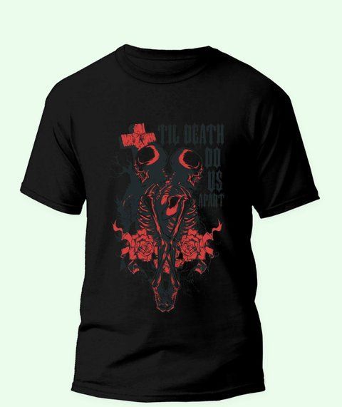 Футболка з готичним принтом черепів Till Death Do Us Apart F66-2 фото