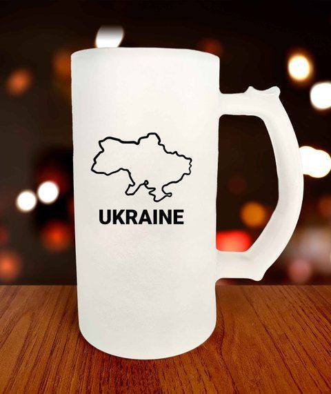 Бокал для пива з патріотичним принтом України 3302-1 фото