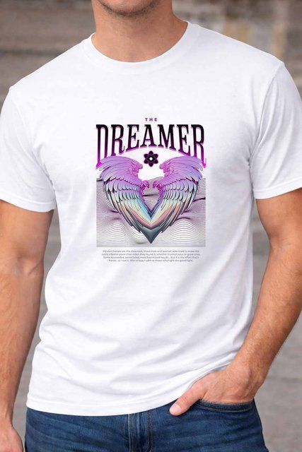 Чоловіча чоловіча футболка з написом Dreamer у сучасному стилі A145-1 фото