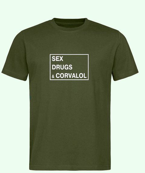 Футболка з принтом SEX DRUGS CORVALOL 21812-2 фото