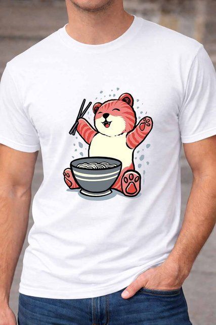 Чоловіча чоловіча футболка з принтом ведмедика Teddy Chef у креативному стилі A67-1 фото