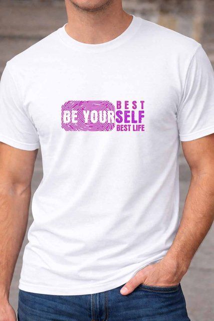 Чоловіча чоловіча футболка з написом Be Yourself у сучасному стилі A117-1 фото