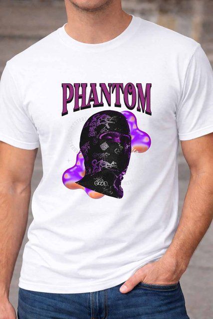 Чоловіча чоловіча футболка з написом Phantom у неоновому стилі A215-1 фото