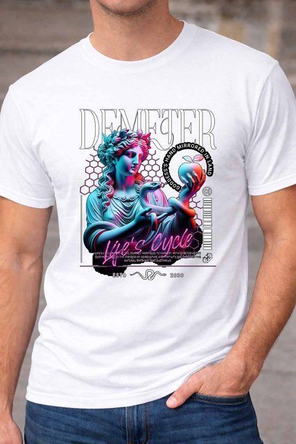 Чоловіча чоловіча футболка з принтом Dreamer у футуристичному стилі A240-1 фото