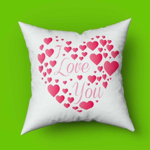 Подушка з принтом для коханої \ коханого LOVE YOU 35х35 1550-1 фото