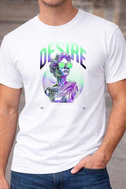 Чоловіча чоловіча футболка з принтом Desire у неоновому стилі A136-1 фото