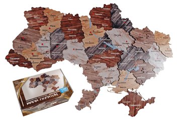 Мапа України двошарова дерев'яна, настінна р. 160*110 см PuzzleOK Дер0106 фото