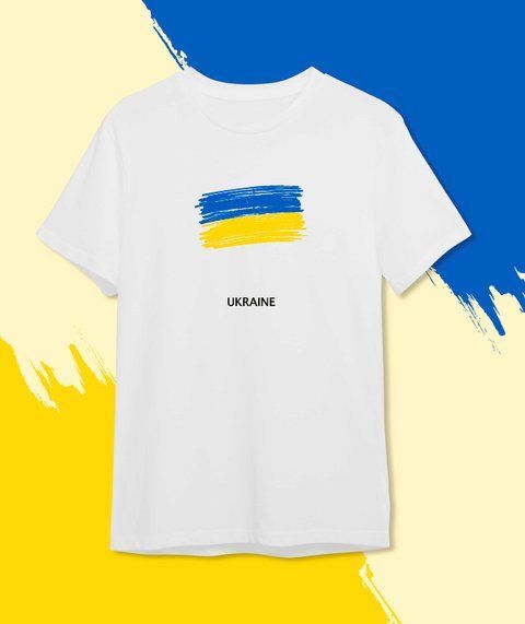футболка Патріотична Ukraine Білий XS Чоловікам 474-1 фото