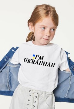 Футболка дитяча для дівчинки з принтом "I AM UKRAINIAN" 404-0 фото